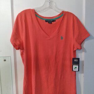 US POLO ASSN Luxury Feel lightweight shortsleeve vneck tshirt, size Large